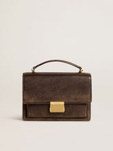 Venezia Bag in vintage dark brown embossed leather with gold details