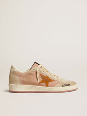 Women's Ball Star in suede with orange star and silver metallic heel tab