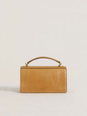 Small Venezia Bag in tobacco-colored leather with gold details