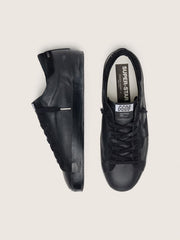 Women's Super-Star in black nappa with black suede star and heel tab