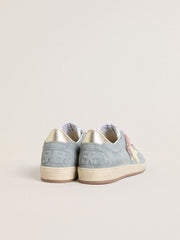 Women's Ball Star in powder-blue suede with cream-colored leather star