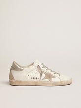 Women's Super-Star with silver heel tab and metal stud lettering
