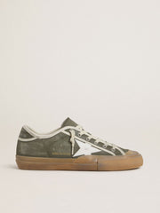 Women’s Super-Star LTD in green canvas with white leather star