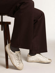 Women's Super-Star in white leather with perforated star and beige nubuck heel tab