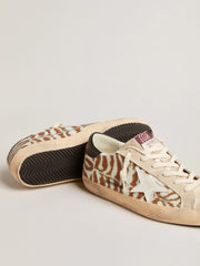Super-Star in zebra-effect Swarovski with a white leather star