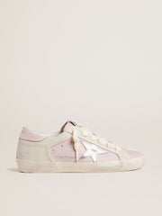 Super-Star LTD in pink leather with silver foiled leather star and pink leather heel tab