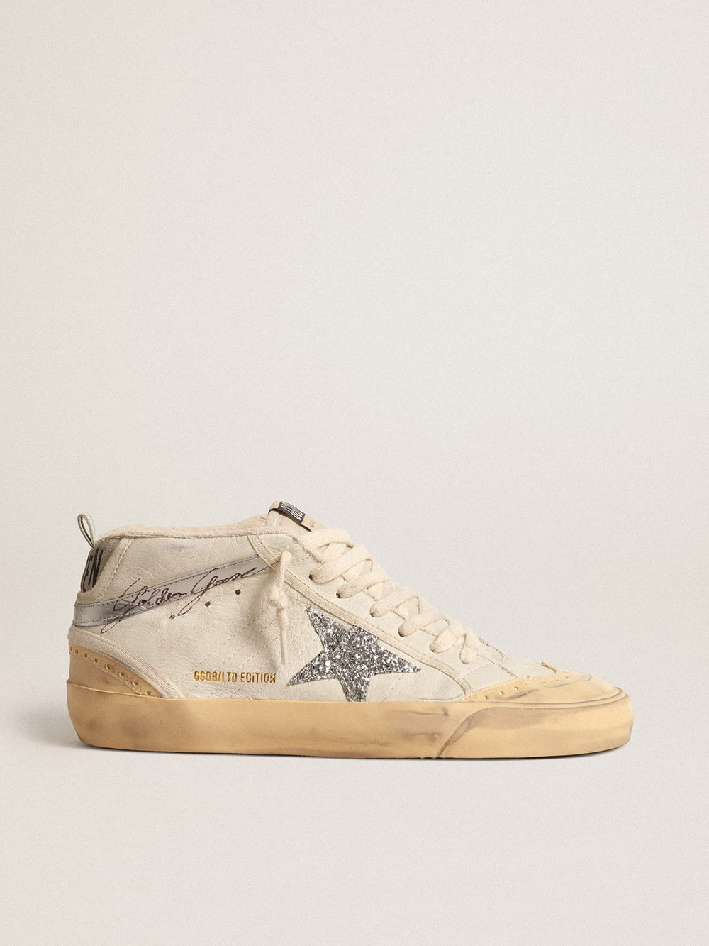 Mid Star with glitter star and metallic leather flash