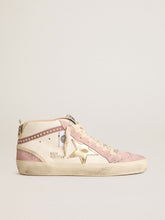 Mid Star with gold leather star and pink suede flash with pearls