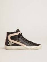 Slide LTD with platinum glitter star and suede flash with pearls