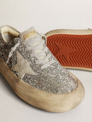 Women's Space-Star in silver glitter with ice-gray star