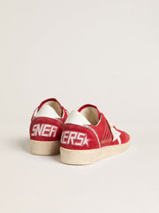 Women's Ball Star in red suede with white leather star and heel tab