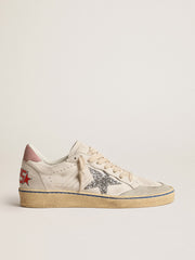 Ball Star with glitter star and pink suede heel tab