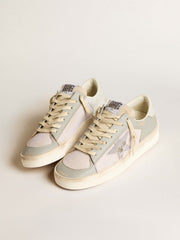 Stardan in gray nappa leather and white mesh with gray leather star