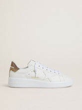 Women’s Purestar with white leather star and brown crystal heel tab