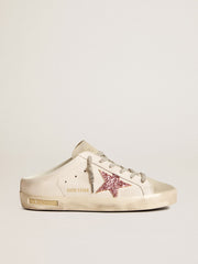 Bio-based Super-Star Sabot with pink glitter star and suede toe