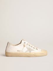 V-Star in nappa leather with ice-gray suede star and heel tab