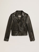 Women’s black leather biker jacket | Golden Goose