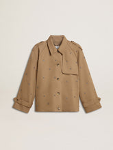 Women's oversized trench coat with crystals