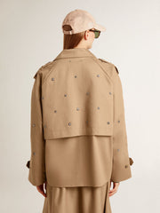 Women's oversized trench coat with crystals