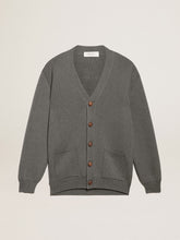 Women's grey cotton cardigan with buttons | Golden Goose
