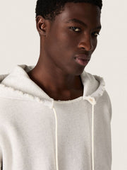 Star unisex hooded sweatshirt in gray melange cotton
