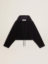 Women’s black chenille sweatshirt with embroidery on the back