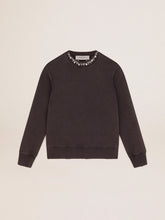 Women's anthracite gray sweatshirt with crystals