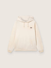 Star unisex hooded sweatshirt in white cotton with logo print