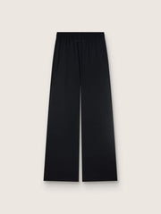 Women's sweatpants in black wool twill with sequin embroidery