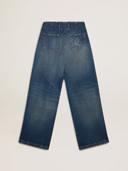 Women’s wide-leg medium wash CNY jeans