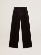 Women's joggers in velvet-effect cotton blend