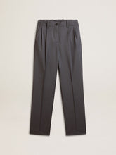 Women's loose pants in baby blue wool