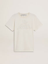 Women's white T-shirt with print on the front