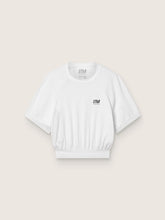 Women's white cropped sports T-shirt