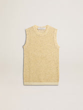 Mesh knit top with sequins and contrasting details