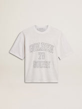 Women's lightweight white linen T-shirt with print