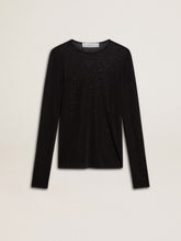 Women's black crew neck t-shirt