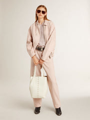 Mesh knit top with sequins and contrasting details
