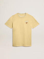 Women's T-shirt in cotton jersey with embroidery on the neck and heart