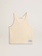 Parchment-colored sleeveless top