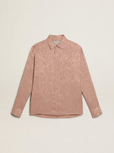 Women's pink viscose shirt with floral pattern