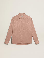 Women's pink viscose shirt with floral pattern