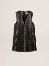 Women’s black nappa leather dress with studs