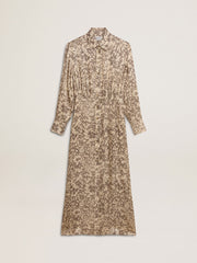 Women's silk-blend midi dress with a floral print