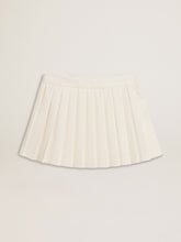 White pleated Star miniskirt