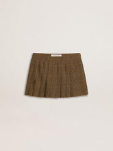 Wool pleated mini skirt