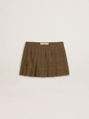 Wool pleated mini skirt