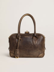 Vita Bag in brown vintage leather with gold details