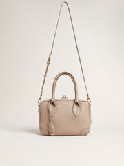 Vita Bag in taupe leather with gold details