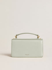 Small Venezia Bag in mineral-gray boarded leather with gold details